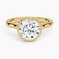 2-Carat Round Lab-Grown Diamond Ring, 18K Gold