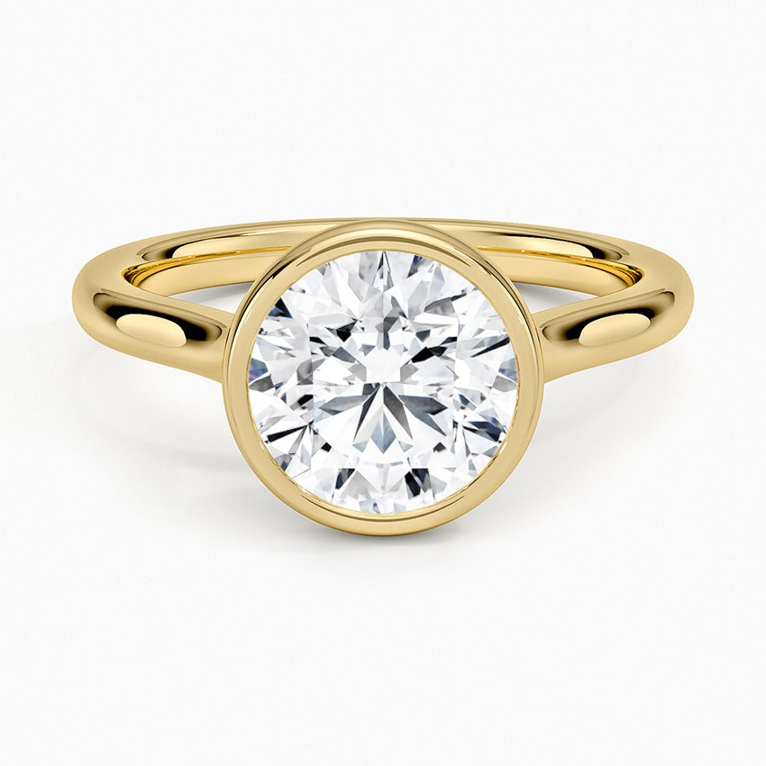 2-Carat Round Lab-Grown Diamond Ring, 18K Gold