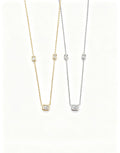 18K Gold Lab-Grown Diamond Necklace, Emerald Cut