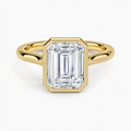14K gold, emerald-cut diamond     1 ct, center stone