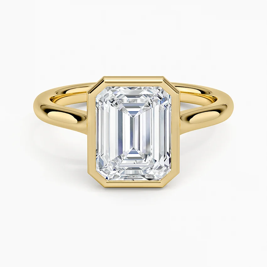 14K gold, emerald-cut diamond     1 ct, center stone