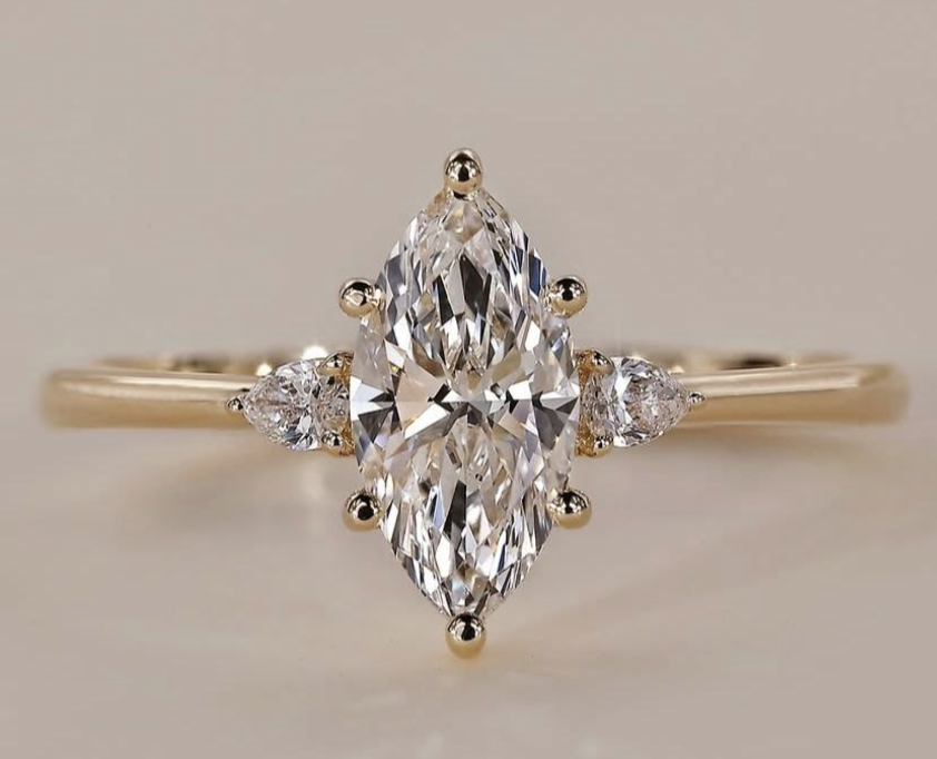1.5-Carat Marquise-Cut Custom 14K Gold Lab-Grown Diamond Ring