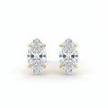 14K Solid Gold Marquise Cut Lab Grown Diamond Stud Earrings