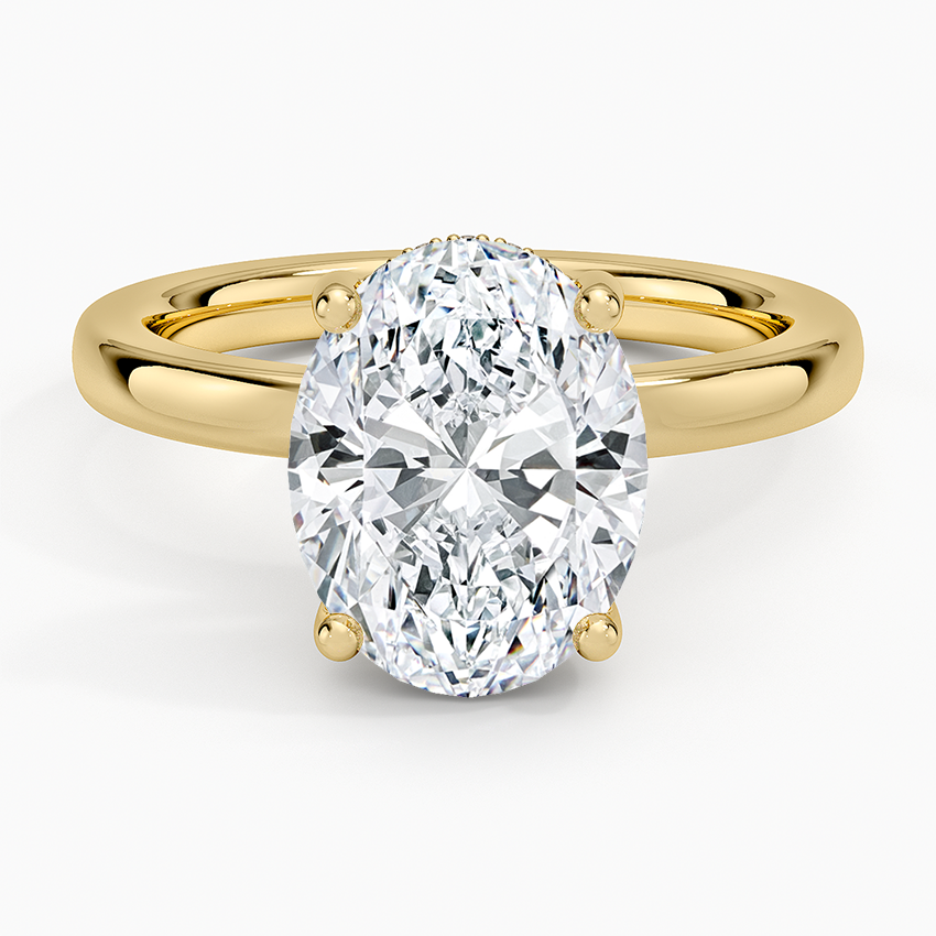 3-Carat Oval Lab-Grown Diamond, 18K Gold