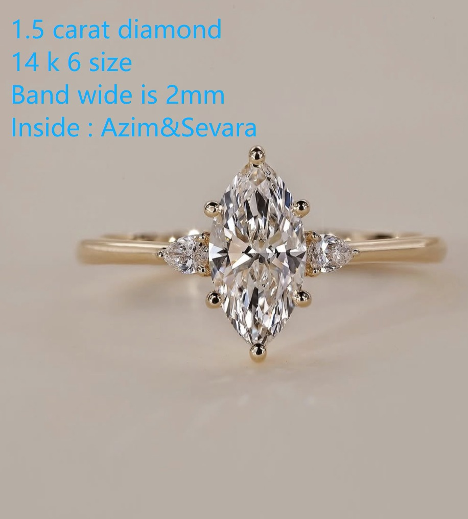 Custom 1.5-carat ring: 50% deposit