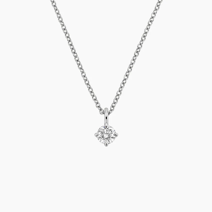 Round Diamond Solitaire Pendant (1/4 ct. t.w.), 18K White Gold