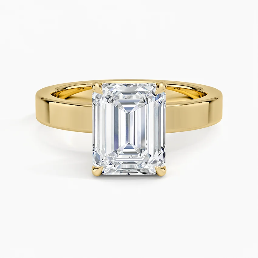 1-carat emerald-cut lab-grown diamond    14k gold