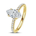 1ct Marquise Lab Diamond Ring | Full Pave Shank 14K Yellow Gold