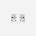 14K Solid Gold Oval Cut Lab Grown Diamond Stud Earrings